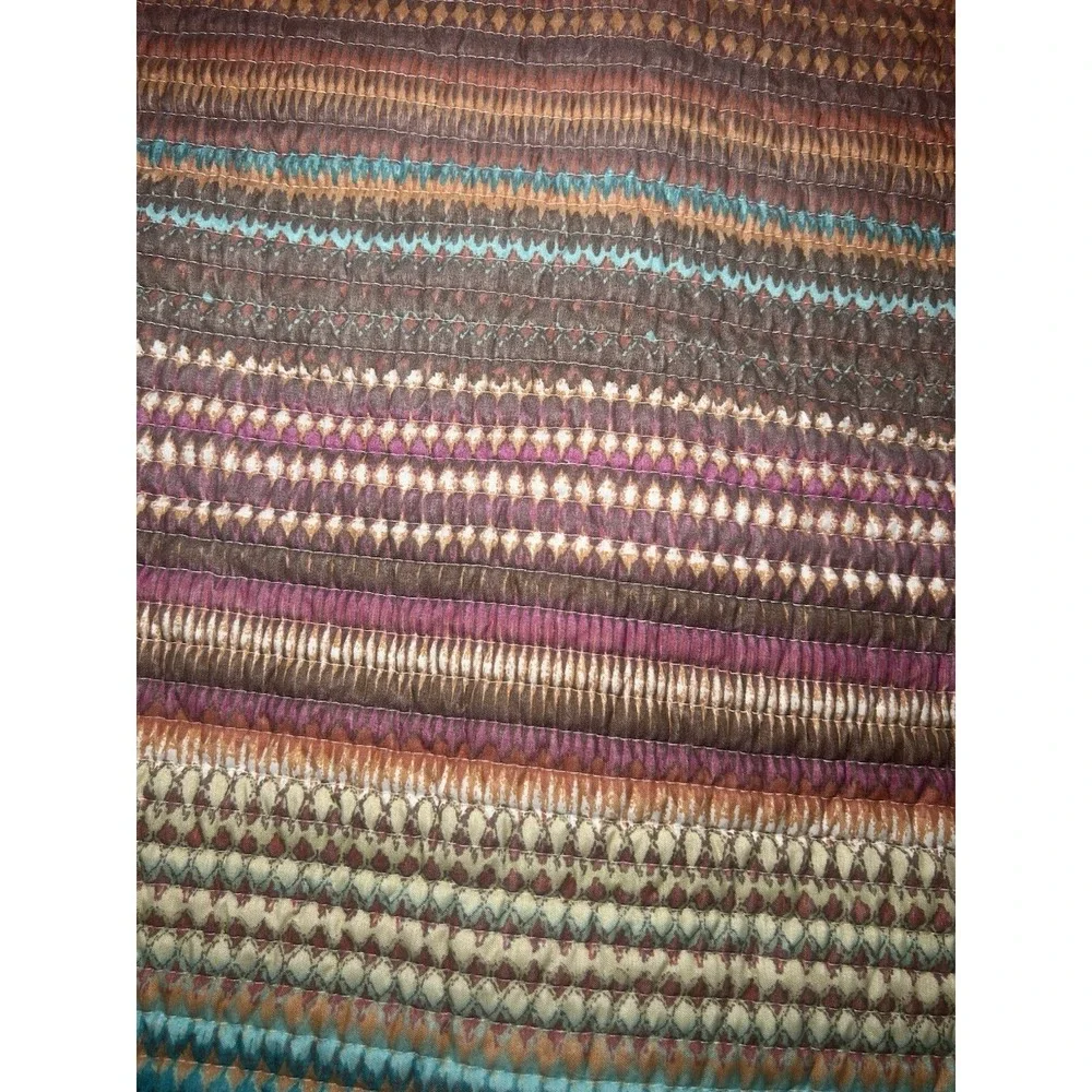 Bohemian Quilted Bright Pastel Pillowcase Sham Cozy Home Rustic Boho Aztec Count
